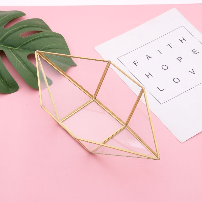 Creative transparent glass lipstick storage box Glass cosmetics storage box desktop storage rack lipstick storage and organizing box