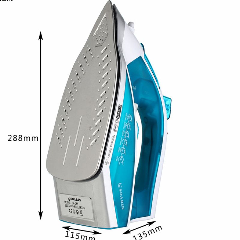 [Export English] Export Stainless Steel Steam Iron Hand-Held Five-Speed Temperature Control Iron Sr-088 Steel Plate Application Scenario