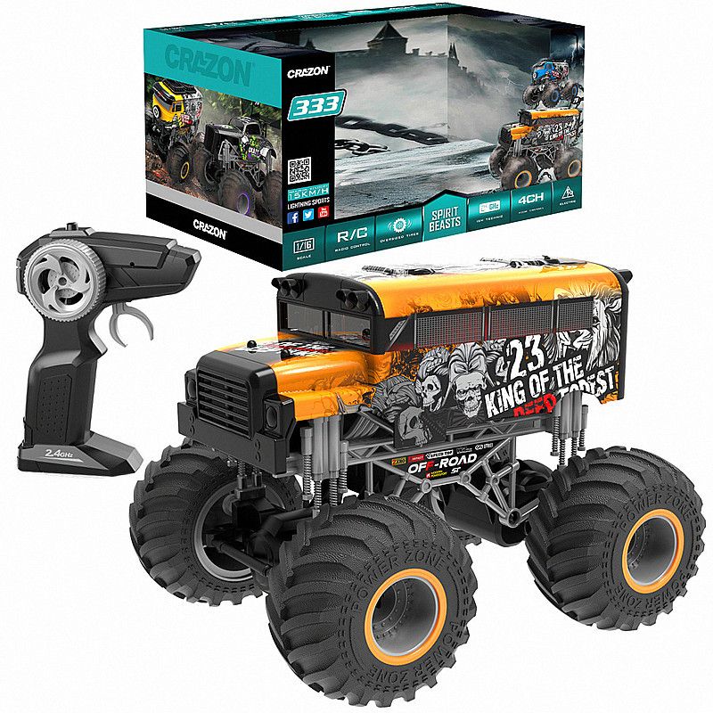 1:16 Bigfoot off-road vehicle, Large wheel climbing remote control car, electric model, graffiti children's toy
