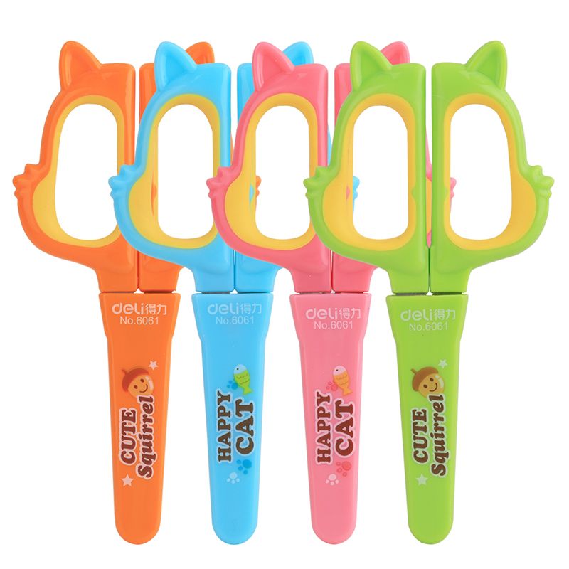 Deli 6061 student cartoon Scissors