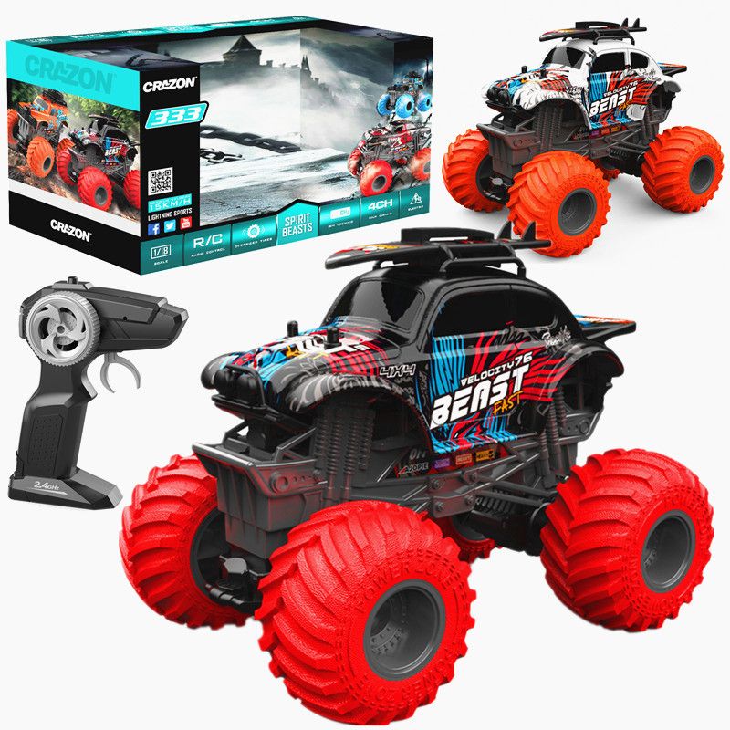 1:18 Remote control car, big wheel, big foot monster, climbing, rock climbing, off-road vehicle, charging racing car, children's toy