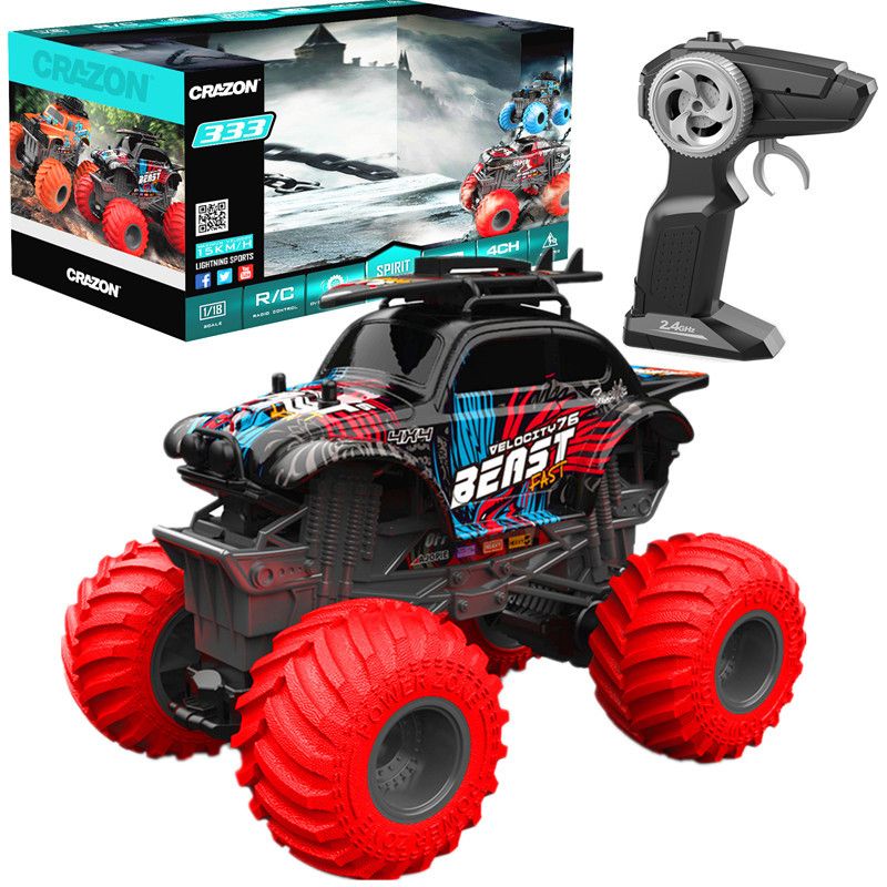 1:18 Remote control car, big wheel, big foot monster, climbing, rock climbing, off-road vehicle, charging racing car, children's toy details Picture