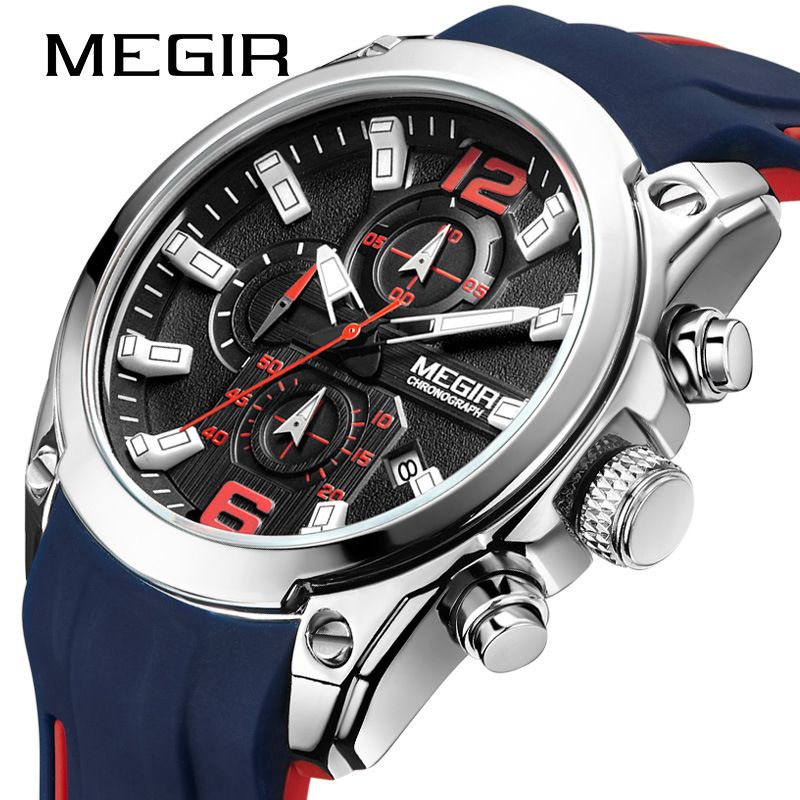 跨境爆款美格尔MEGIR手表 多功能计时日历运动watch男士手表图