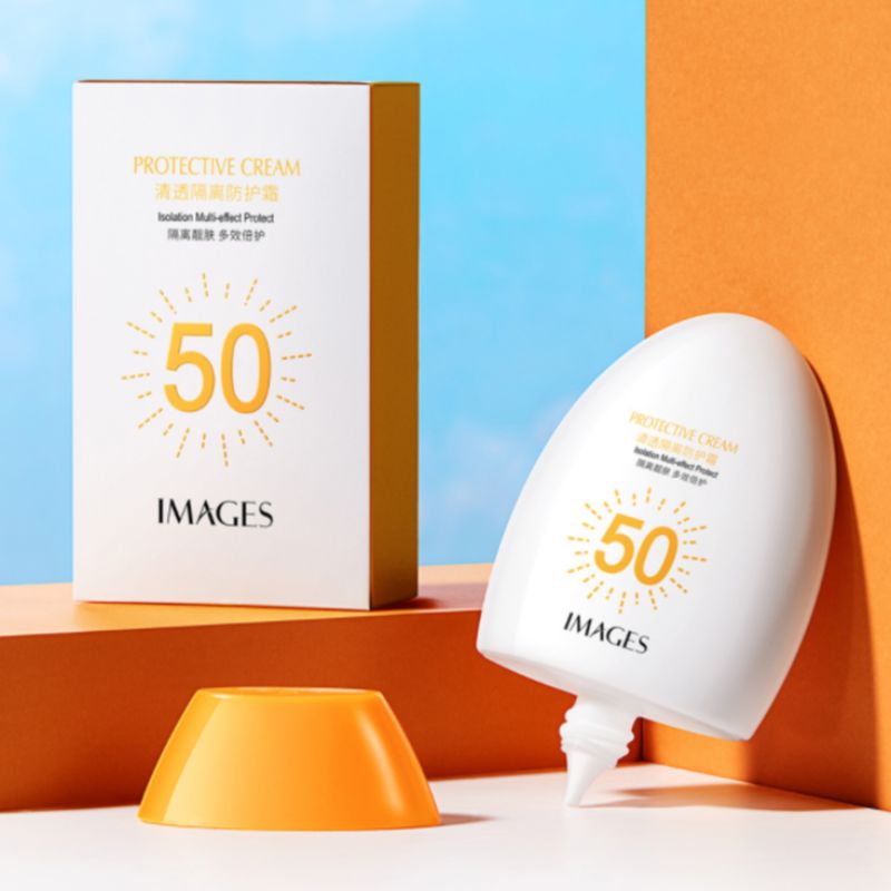 Image beauty clear isolation yellow hat protective cream hyaluronic acid moisturizing refreshing facial skin care products