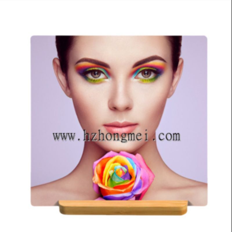 热升华铝板相框铝合金相框竹木底座长方形相框正方形摆台