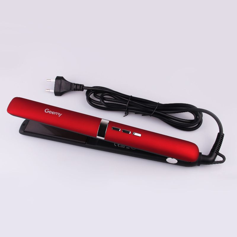 Geemy2822 household electric hair straightener, negative ion hair straightener, electric splint, dual-purpose hair curling device, ceramic panel, no hair damage details Picture