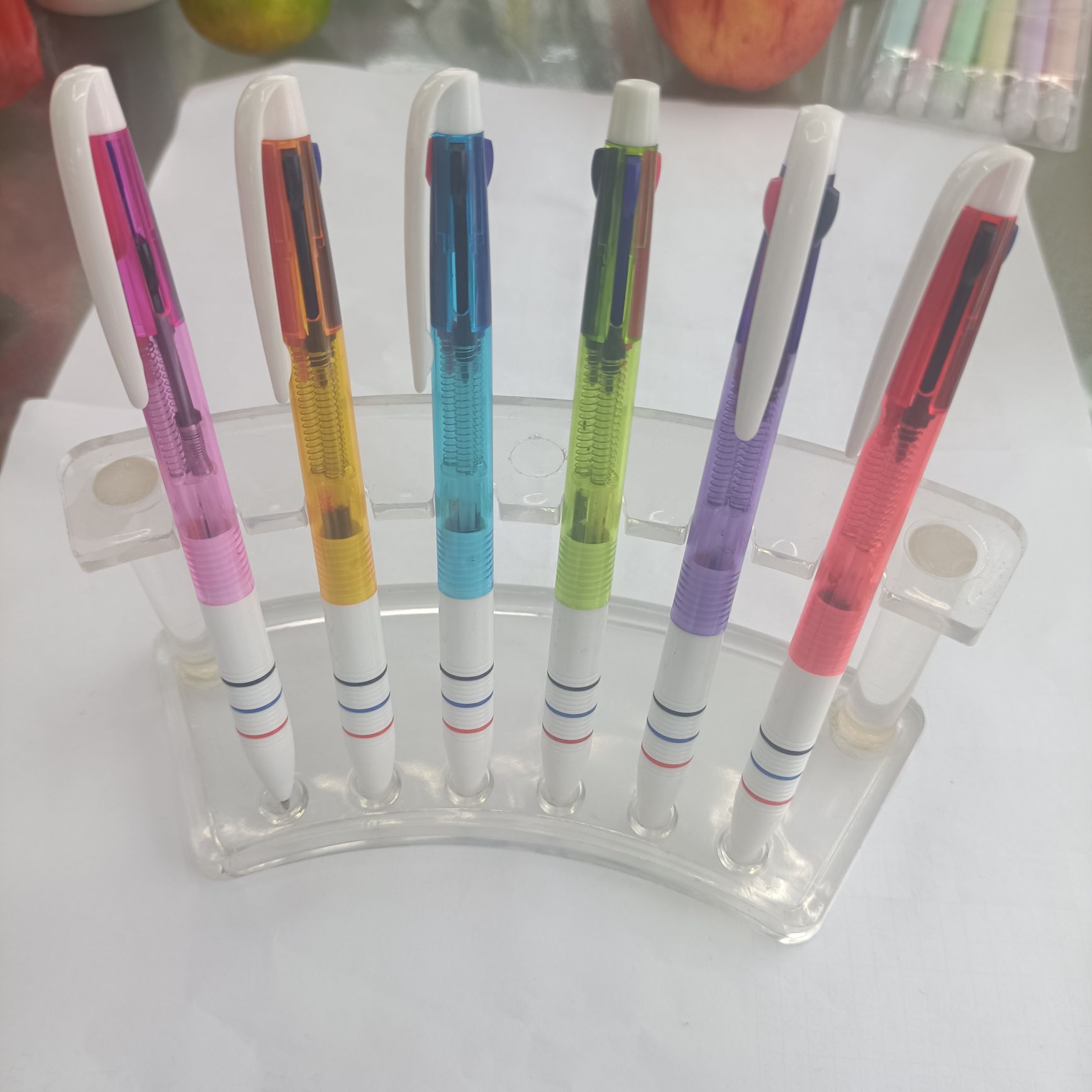 Three-Color Press Ballpoint Pen School Supplies Specification drawing
