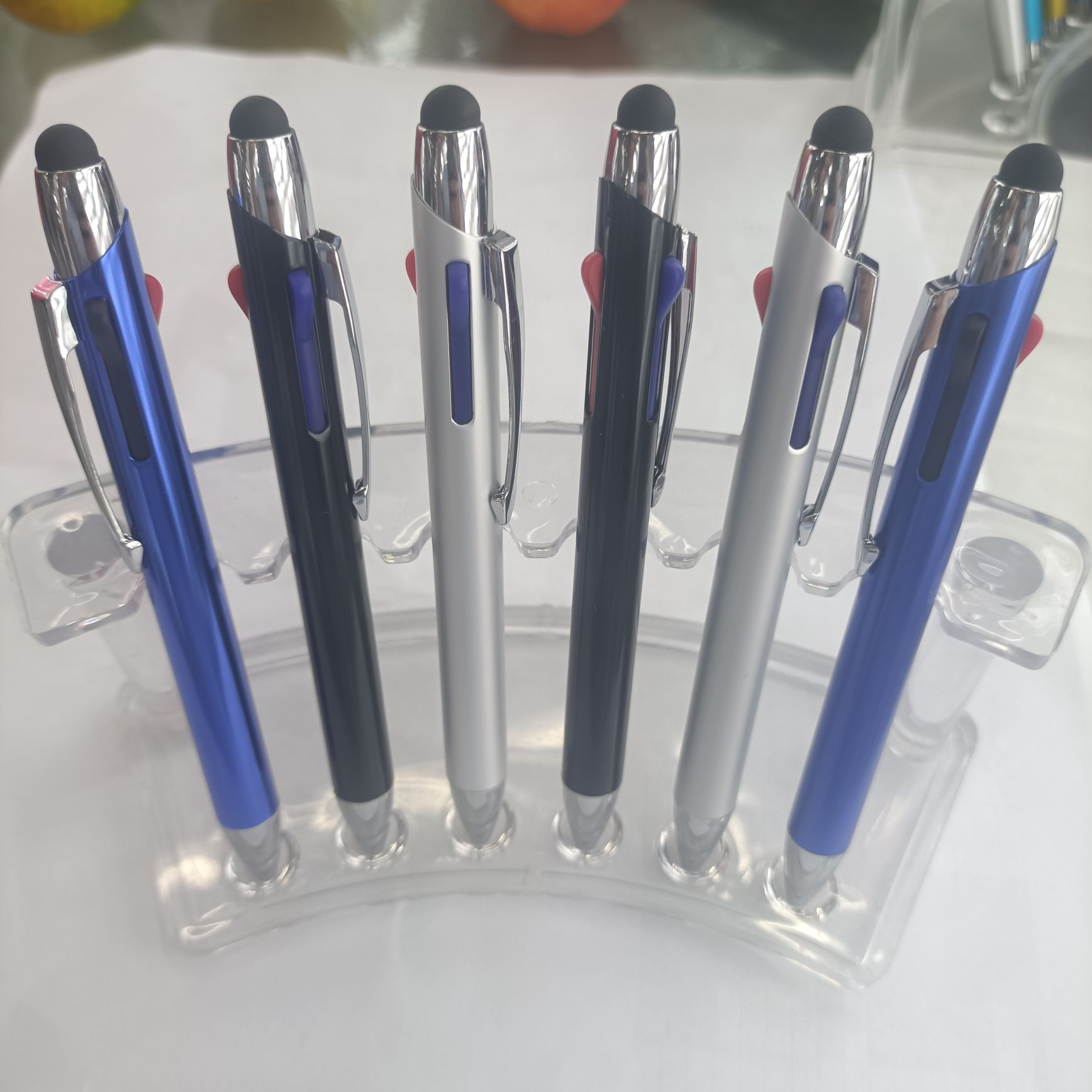 3-Color Touch Press Ballpoint Pen Specification drawing