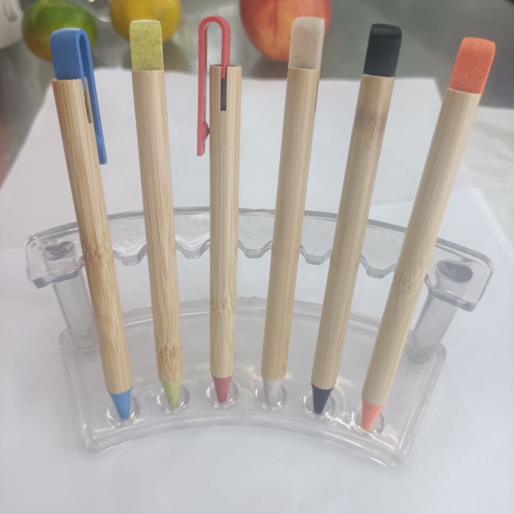 Bamboo Environmental Protection Material Press Ballpoint Pen Specification drawing