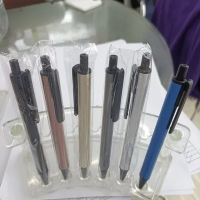 The Metal Rod Presses The Ballpoint Pen 752