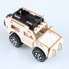 DIY科技小制作手工拼装吉普车益智玩具木制科学实验steam学生教育