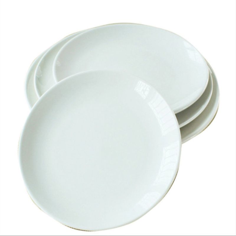 厂家货源酒店陶瓷盘子批发白色菜盘子中西餐异形盘子logo