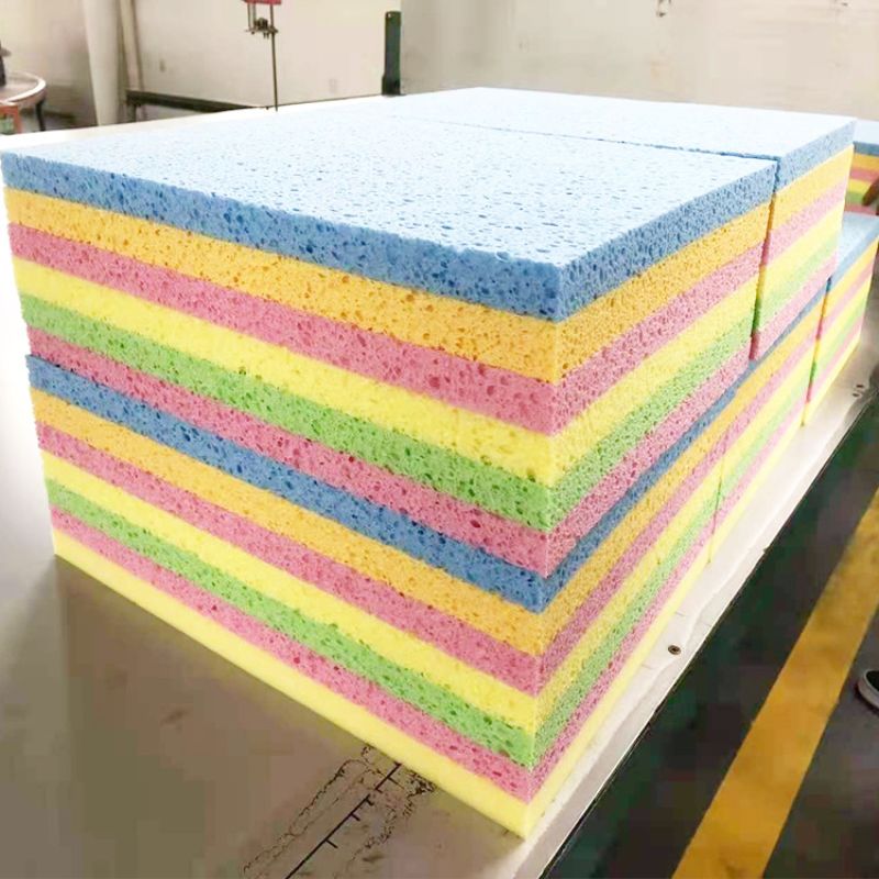 生产彩色木浆绵条 蓄水条 擦车洗碗清洁海 过滤吸水卷材海绵加工定制详情5