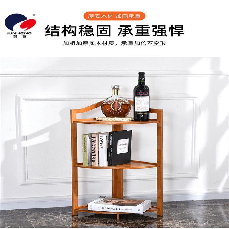New bamboo kitchen storage triangular corner rack, kitchen storage rack, oven rack, solid wood storage rack pic 5