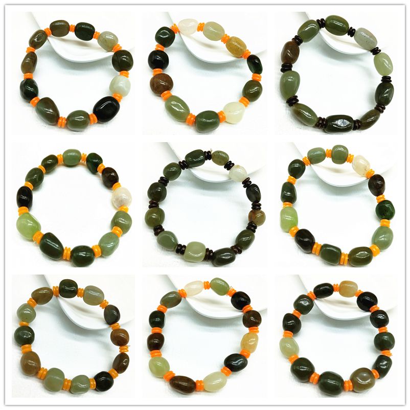 和田玉多宝手串男女款手链白玉碧玉青花糖玉多宝手链