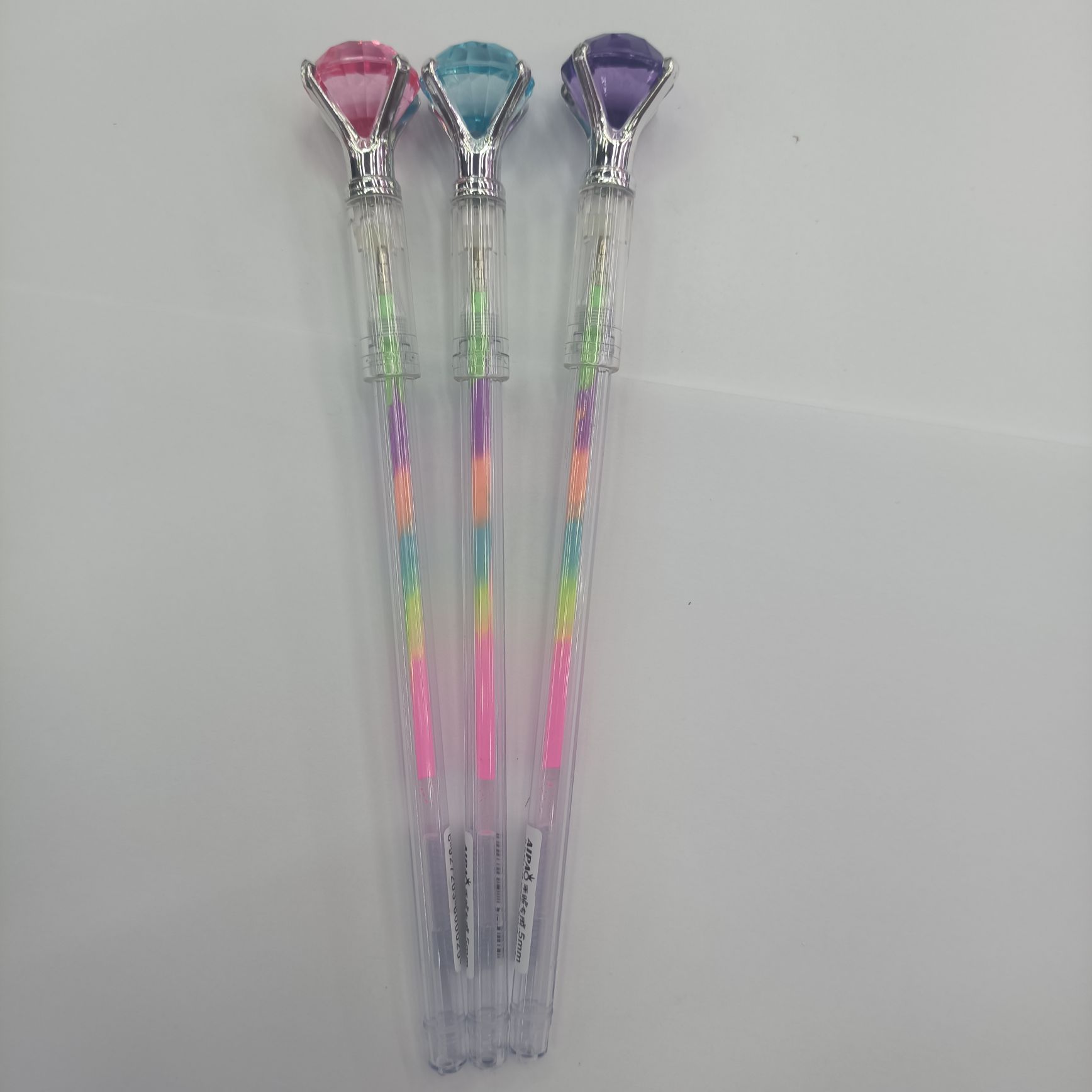 Large Diamond Rainbow Pen With Bead Pen