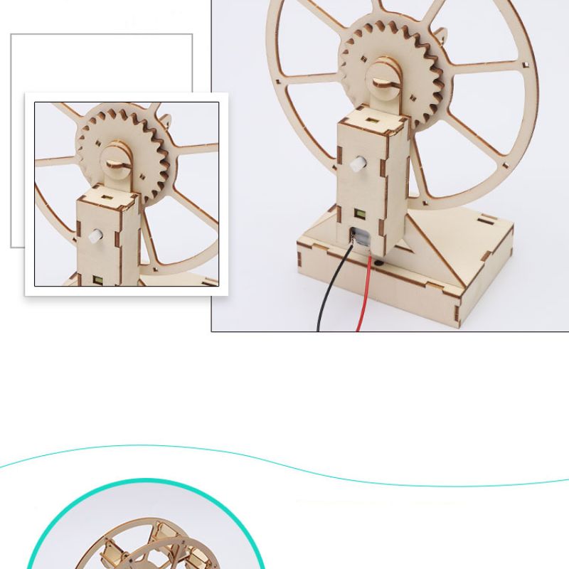 电动摩天轮模型手工DIY科技小制作木质拼装益智玩具物理实验器材详情4