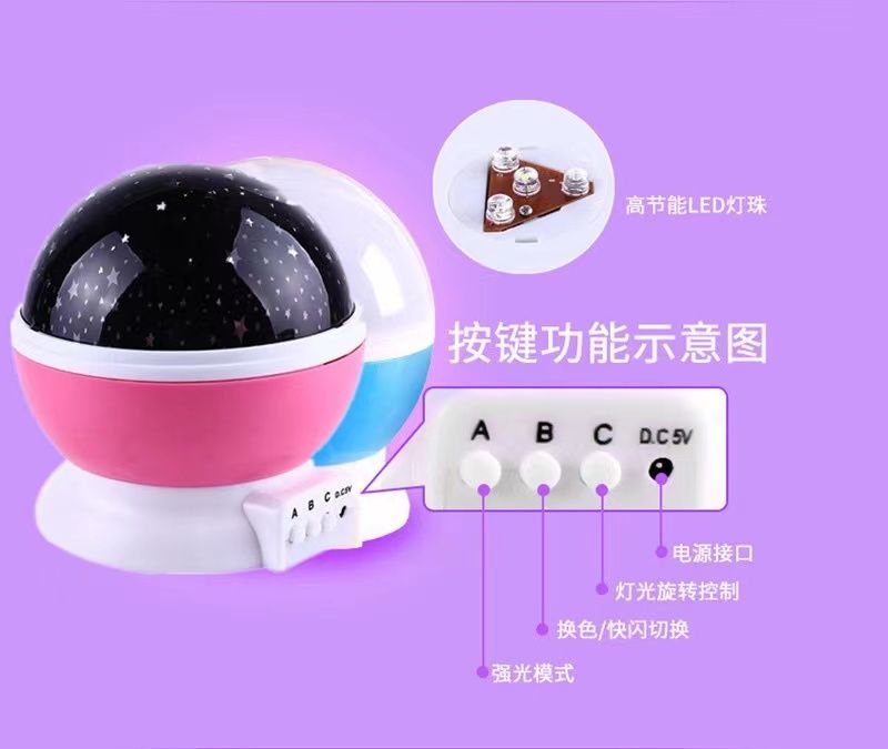 星空投影灯卧室USB床头灯LED台灯儿童玩具投影仪小夜灯礼品详情9