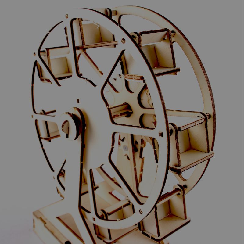 电动摩天轮模型手工DIY科技小制作木质拼装益智玩具物理实验器材详情图2