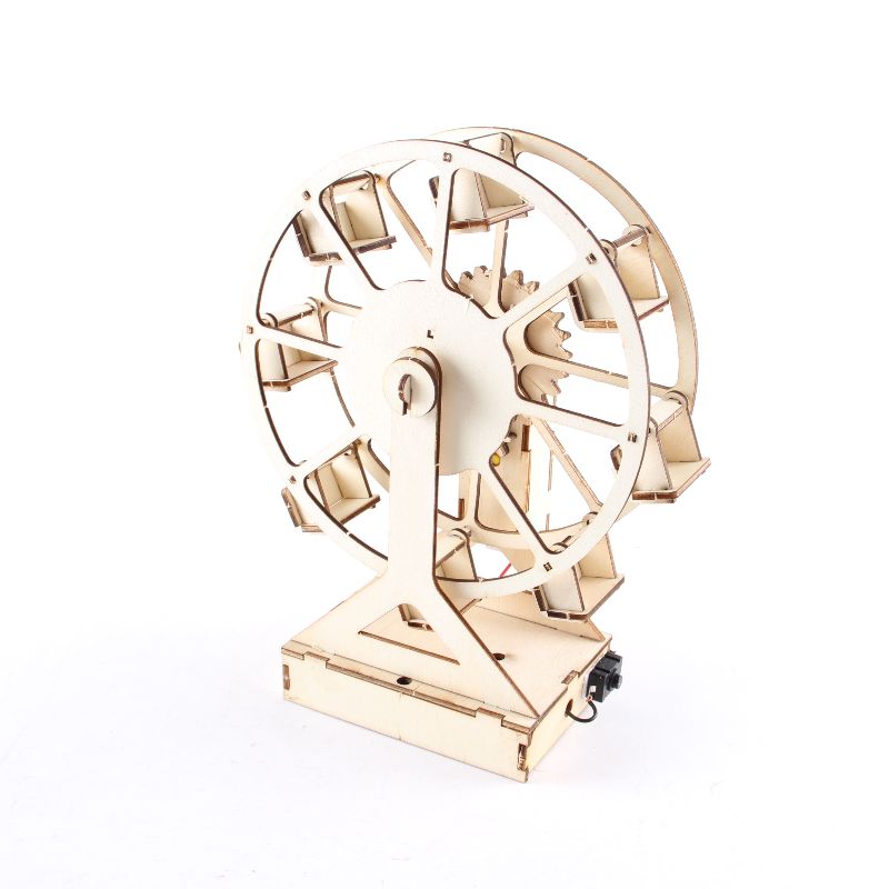 电动摩天轮模型手工DIY科技小制作木质拼装益智玩具物理实验器材详情图3