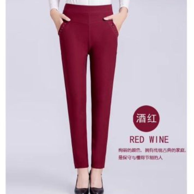 中老年女装冬装裤子加绒加厚加肥加大码妈妈装新款中年女裤长裤秋图