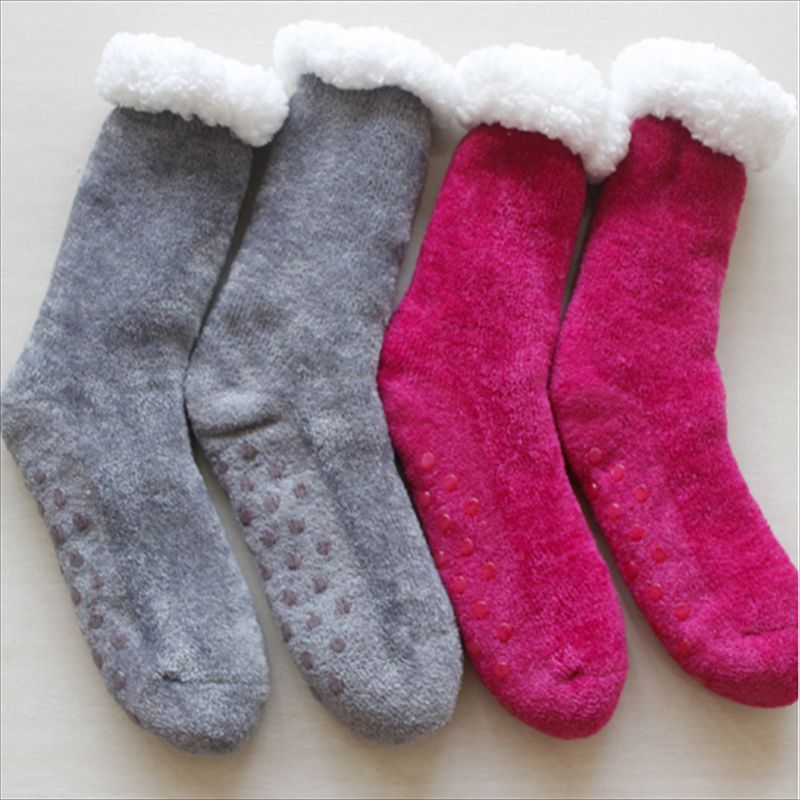 女士毛线加厚长筒袜地板袜地毯袜套腈纶毛线袜子女男袜29