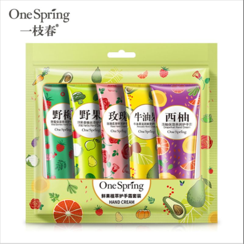 One Spring Fresh Fruit Plant Extract Hand Cream Set for hand care