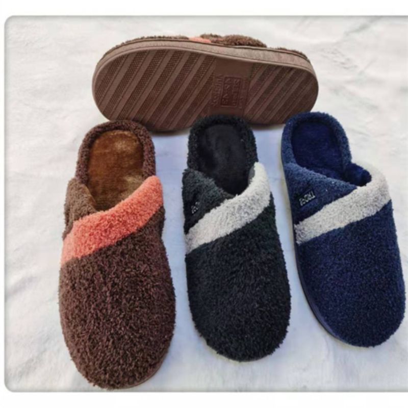 New Plush Cotton Slippers Women Winter Indoor Non-Slip Home Floor Home Warm Couple Fluffy Slippers Men 22165 details Picture