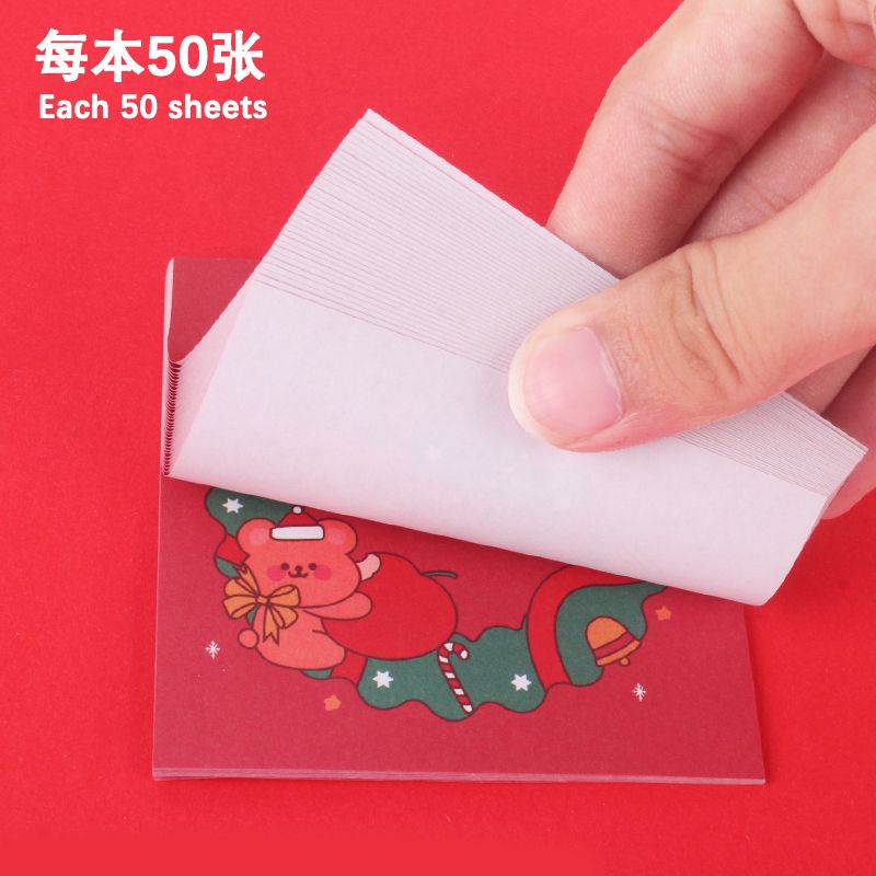 Christmas Post-it note High appearance level N times paste student message note paper Removable note book Christmas stationery gift Specification drawing