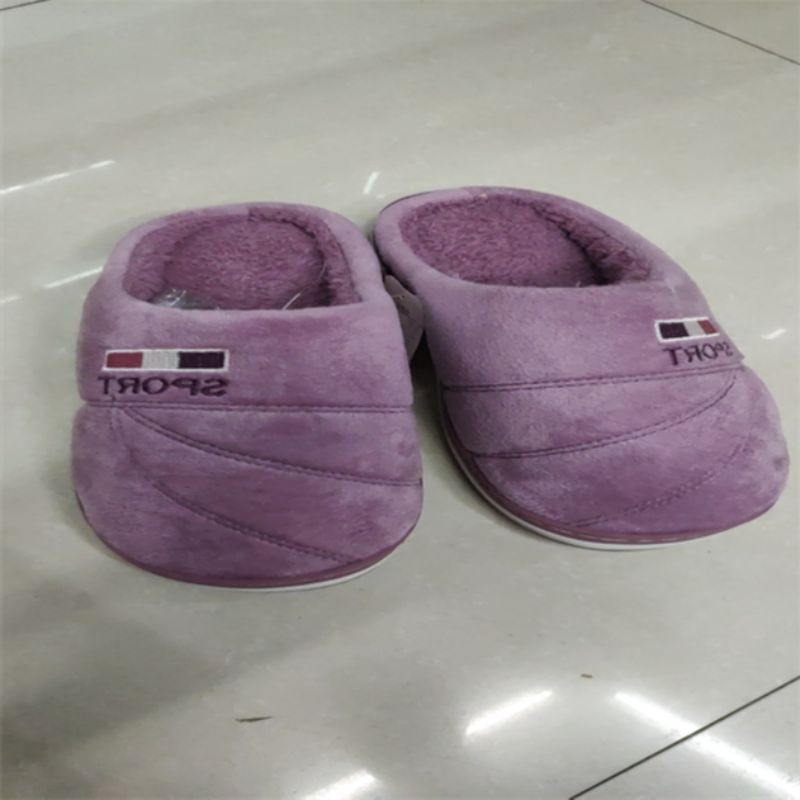 Cotton Slippers Female Autumn And Winter Couples New Striped Rabbit Plush Slippers Baotou Home Cotton Tow Factory Direct Sales 22063 details Picture