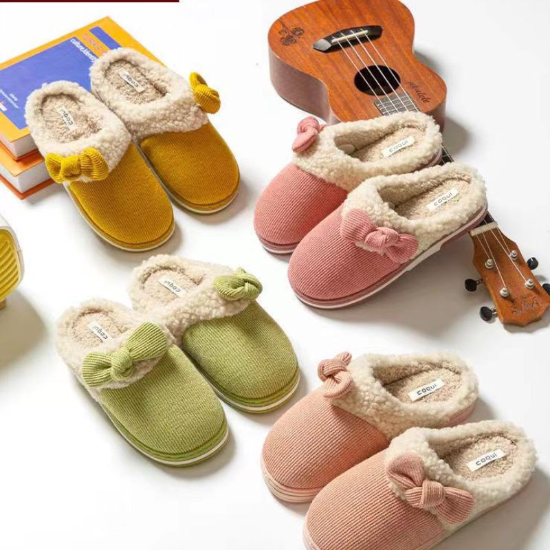 New Plush Cotton Slippers Women Winter Indoor Non-Slip Home Floor Home Warm Couple Fluffy Slippers Men 22164 details Picture