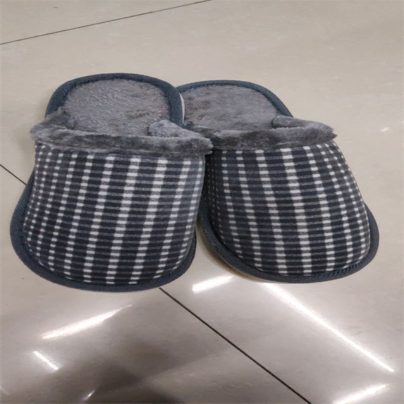 New Plush Cotton Slippers Female Winter Indoor Non-Slip Home Floor Home Warm Couple Fluffy Slippers Men 22162 details Picture