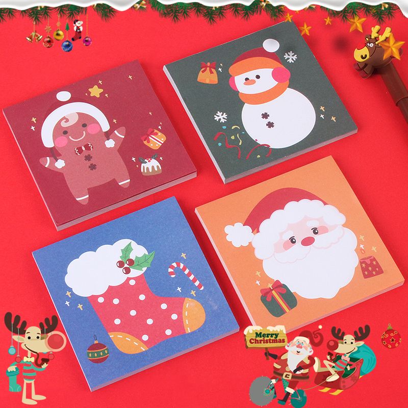 Christmas Post-it note High appearance level N times paste student message note paper Removable note book Christmas stationery gift Application Scenario
