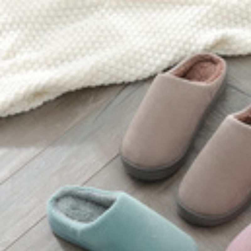 New Plush Cotton Slippers Women Winter Indoor Non-Slip Home Floor Home Warm Couple Fluffy Slippers Men 22159