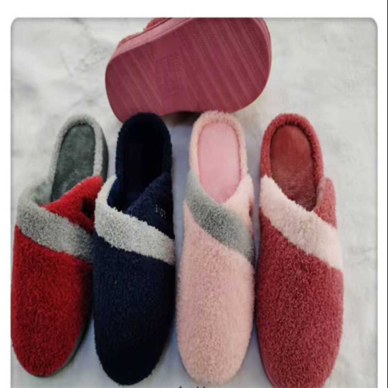 New Cotton Slippers Women Warm Non-Slip Plush Thick Bottom Home Couples Indoor Cotton Mop Wholesale 22075 Specification drawing