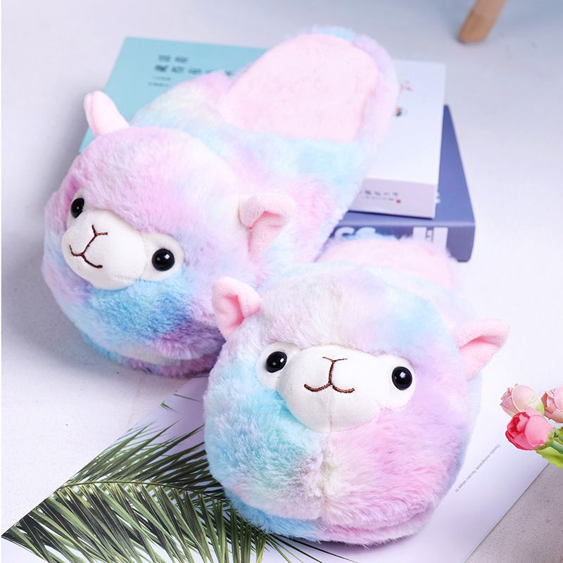 New Cotton Slippers Women Warm Non-Slip Plush Thick Bottom Home Couples Indoor Cotton Mop Wholesale 22068 Specification drawing