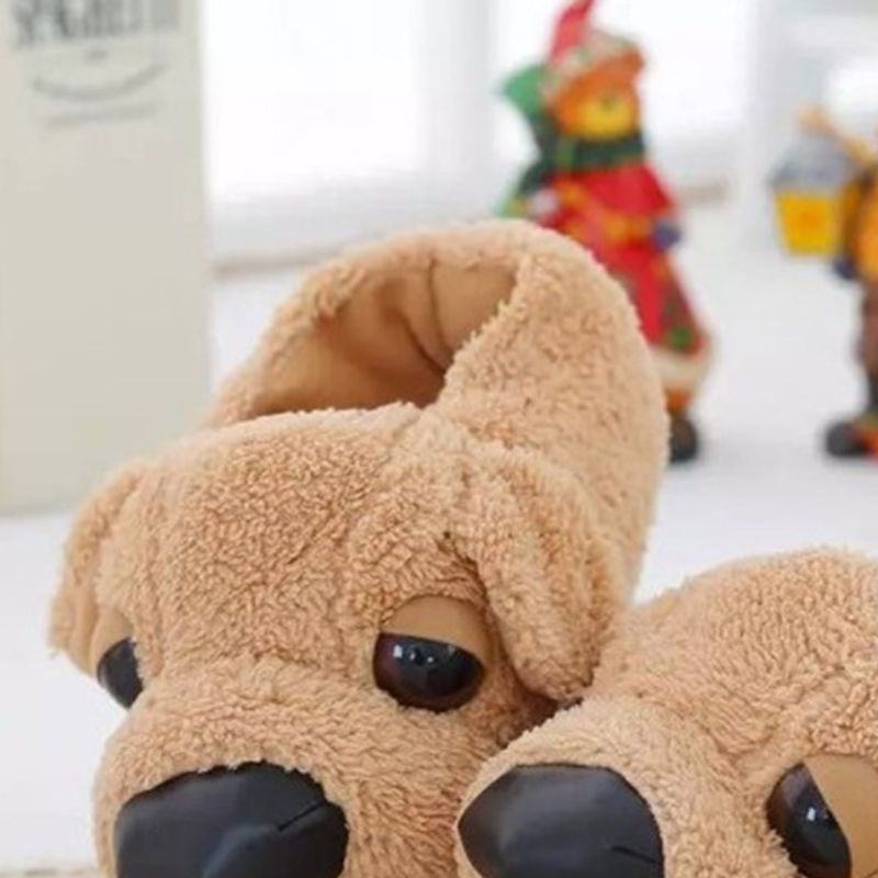 New Slippers Female Winter Thermal Indoor Couples Winter Non-Slip Plush Cotton Slippers Male Wholesale 22064 Specification drawing