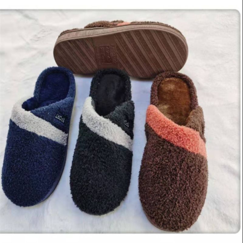 New Plush Cotton Slippers Women Winter Indoor Non-Slip Home Floor Home Warm Couple Fluffy Slippers Men 22165 Specification drawing
