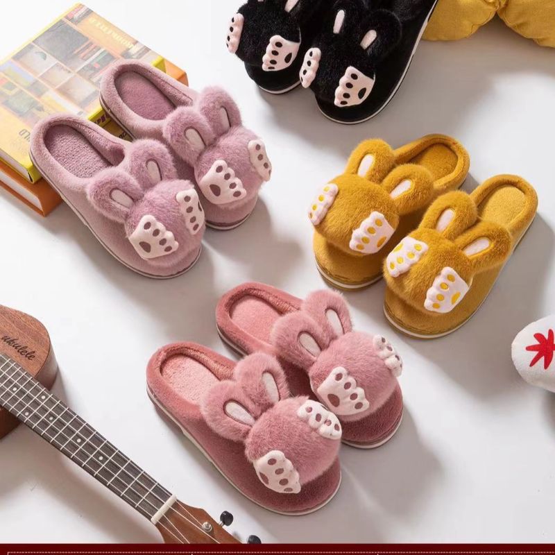 New Cotton Slippers Women Warm Non-Slip Plush Thick Bottom Home Couples Indoor Cotton Mop Wholesale 22074 details Picture