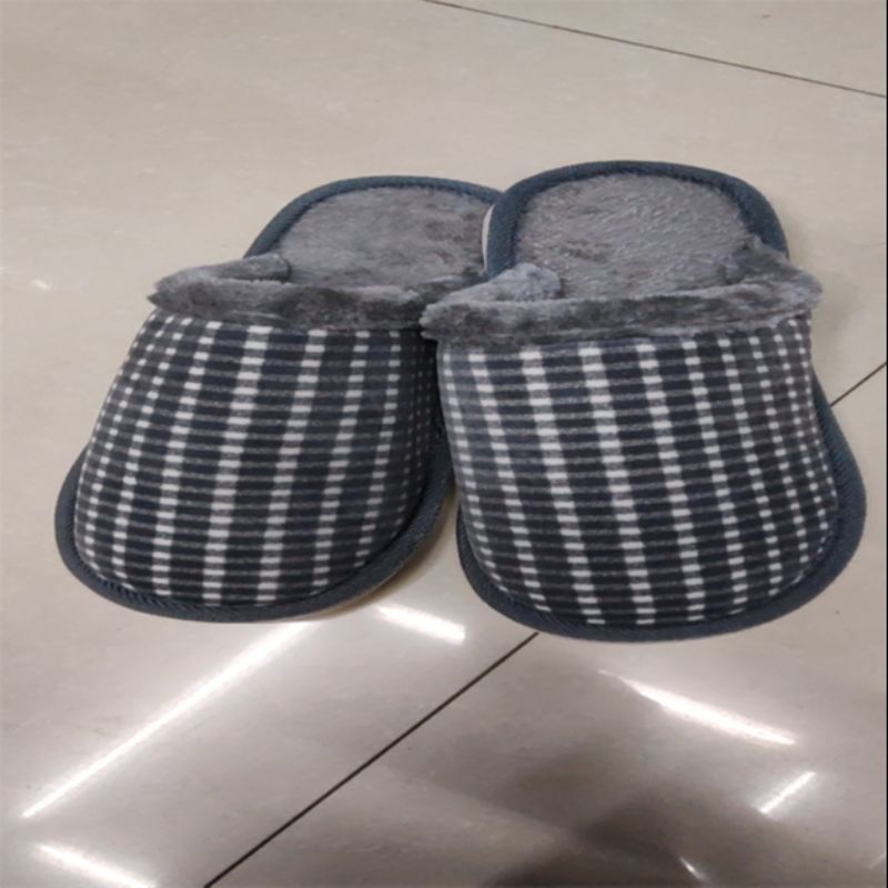 New Plush Cotton Slippers Female Winter Indoor Non-Slip Home Floor Home Warm Couple Fluffy Slippers Men 22162 Specification drawing