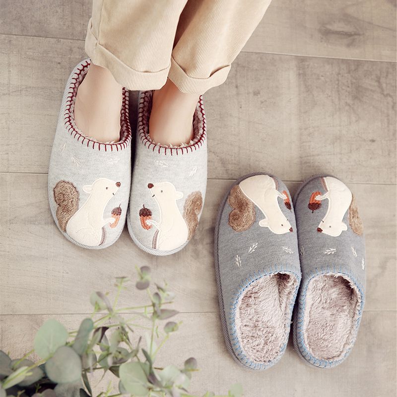 New Slippers Female Winter Thermal Indoor Couples Winter Non-Slip Plush Cotton Slippers Male Wholesale 22063 Specification drawing