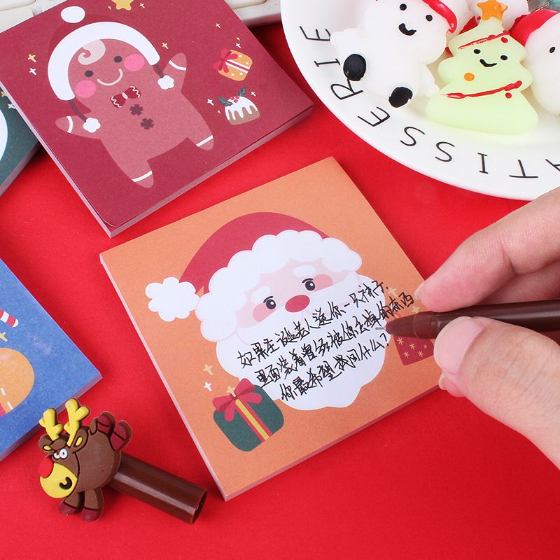 Christmas Post-it note High appearance level N times paste student message note paper Removable note book Christmas stationery gift Item Picture