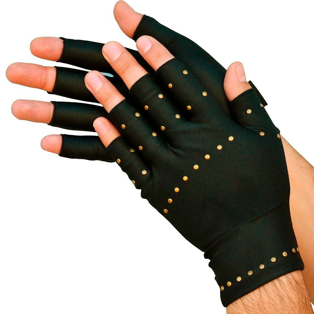 日常护理铜纤维防滑半指压力手套运动半指手套详情图2