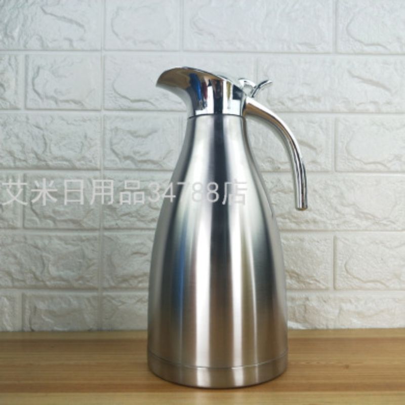 2.0L欧式不锈钢咖啡壶单层冷水壶茶壶家用壶餐厅热水壶本色