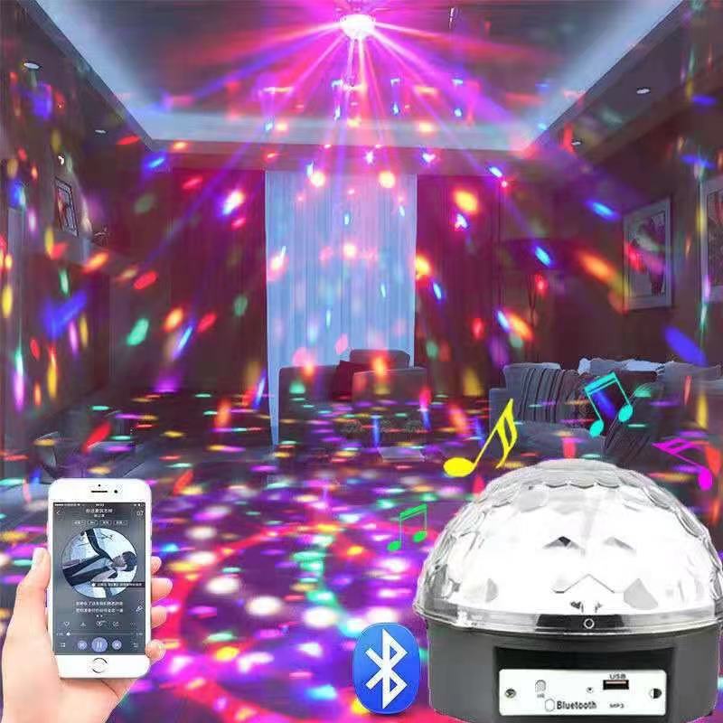 LED魔球灯 舞台灯星空灯 七彩蓝牙音乐KTV爆闪旋转氛围喇叭灯详情3