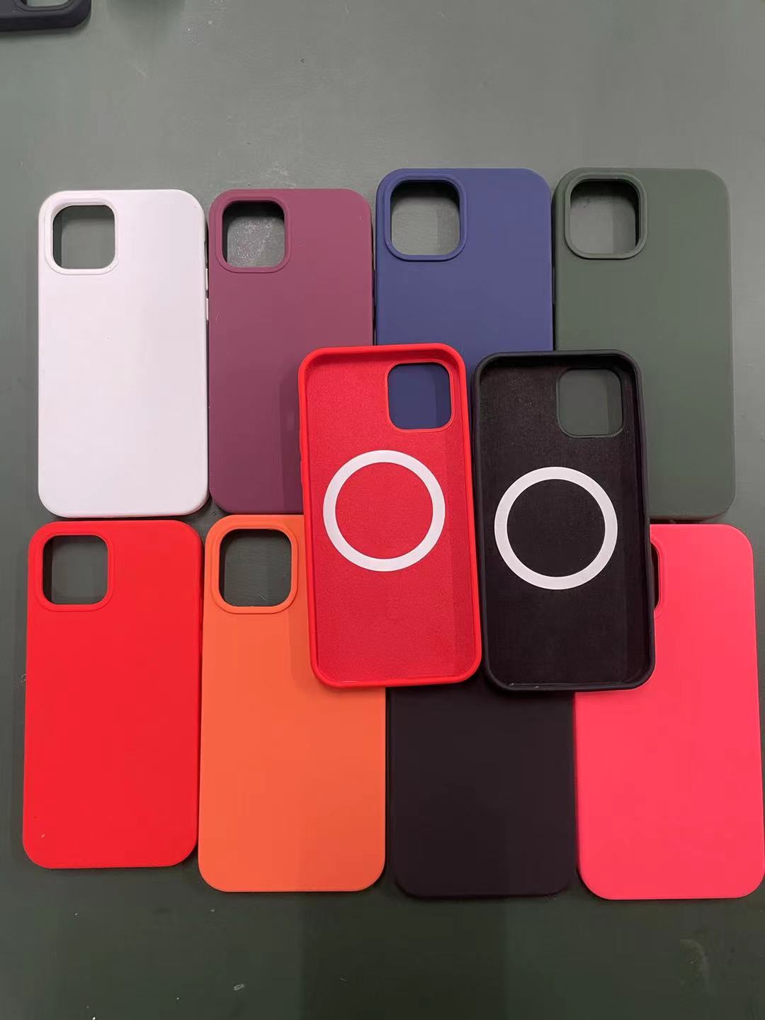 Wireless charging magnetic liquid silicone phone case