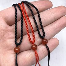 一颗红玛瑙珠朱砂吊坠绳可调节男女红黑咖啡挂绳项链