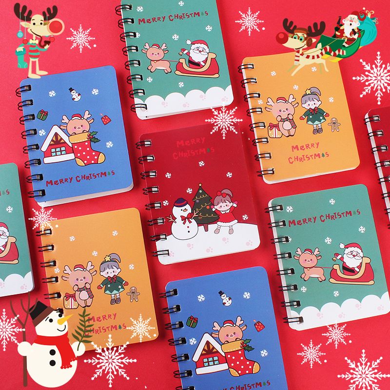 Christmas coil small book portable small homework notebook pocket book Student stationery class prizes
