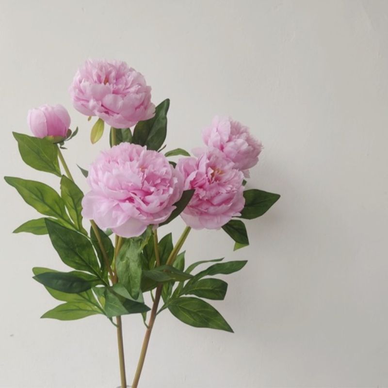 High-quality peony artificial flowers in pink and white for living room decoration, artificial flowers for Internet celebrity shooting props, and space display design details Picture