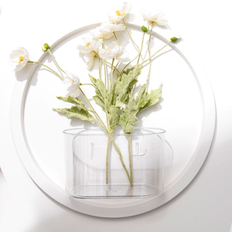 Japanese-style transparent trash can, bathroom, kitchen, living room, study, wastebasket tube, household wall-mounted traceless storage bucket full figure